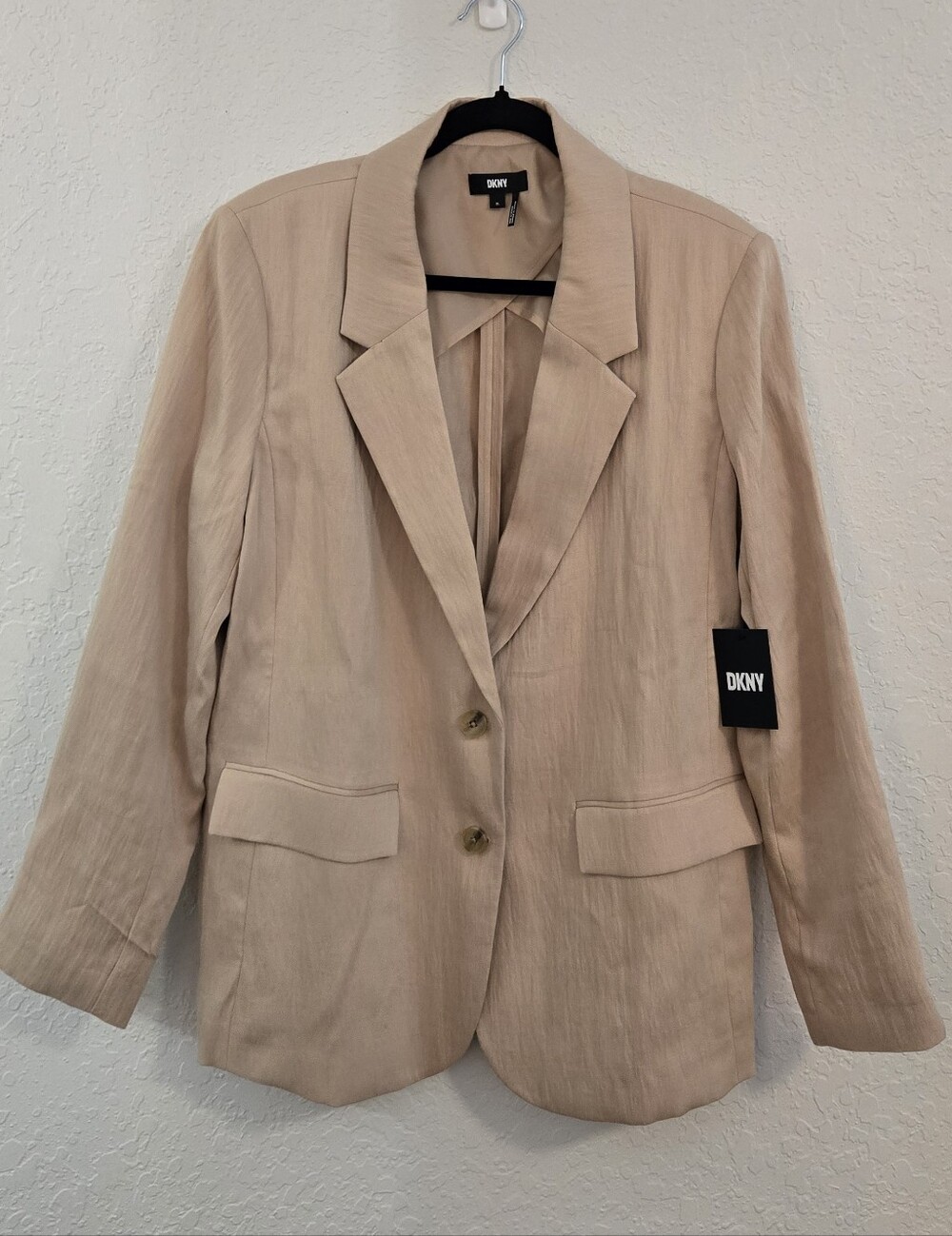 DKNY Light Beige Single-Breasted Blazer